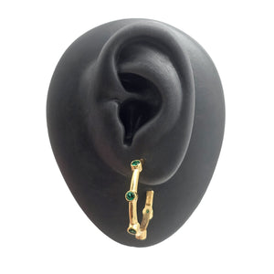 Gold Vermeil Green CZ Hoops-Earrings-Tiago Barbosa-Pistachios