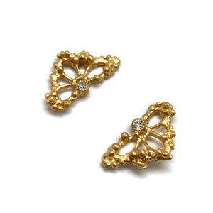 Gold Vermeil Lace Studs-Earrings-Anna Krol-Pistachios