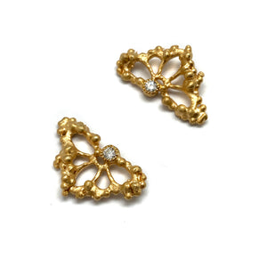 Gold Vermeil Lace Studs-Earrings-Anna Krol-Pistachios