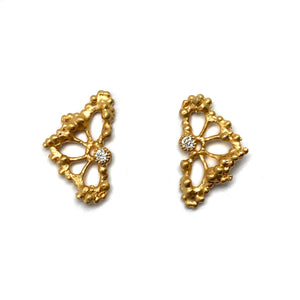 Gold Vermeil Lace Studs-Earrings-Anna Krol-Pistachios