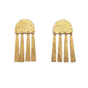 Gold Vermeil Linear Arch Earrings-Earrings-Heather Guidero-Pistachios