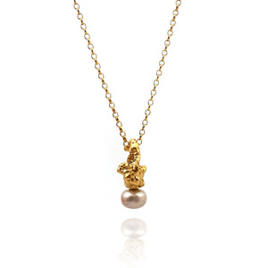 Gold Vermeil Nugget and Pearl Interchangable Necklace-Necklaces-Fruit Bijoux-Pistachios