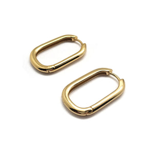 Gold Vermeil Oval Huggies-Earrings-Tiago Barbosa-Pistachios
