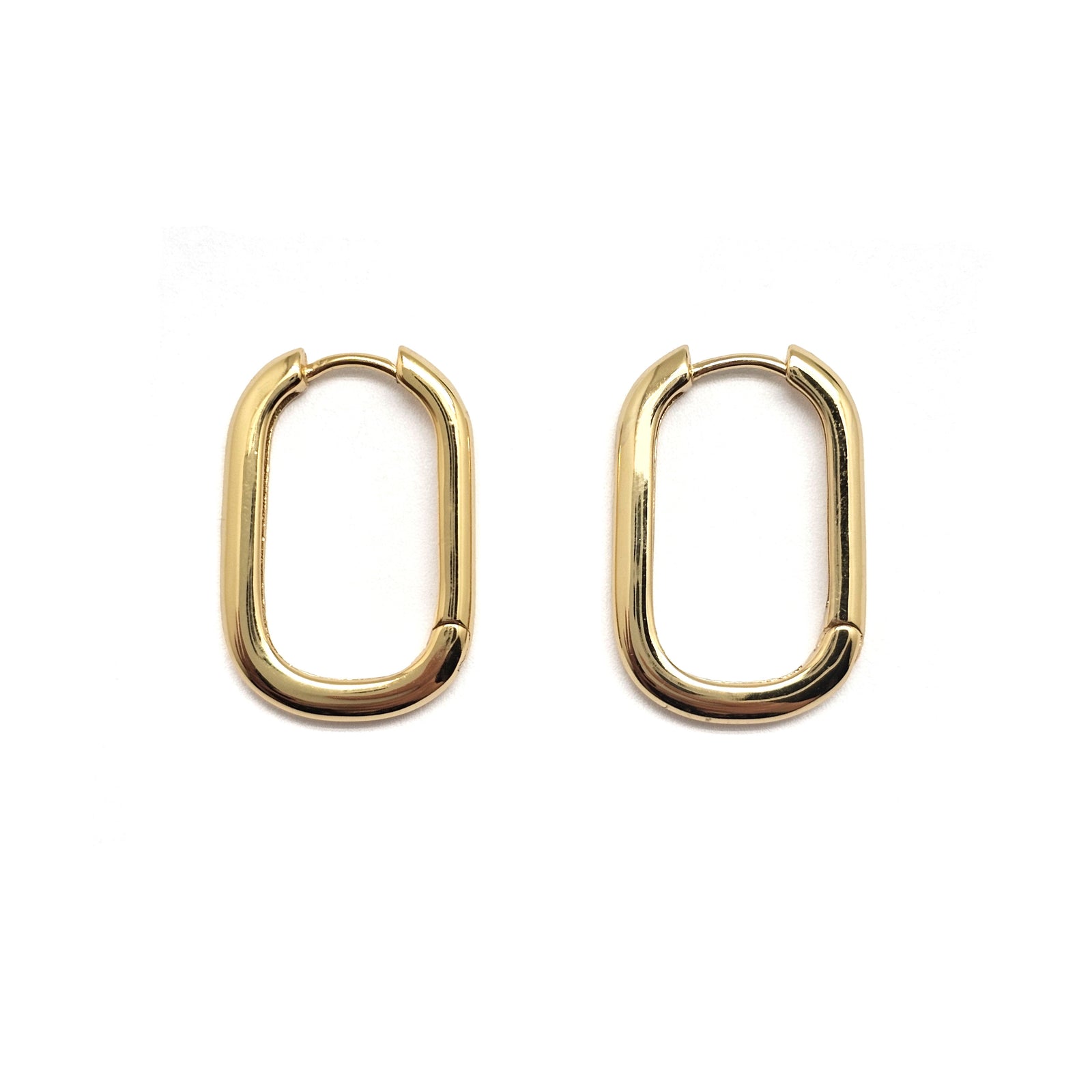 Gold Vermeil Oval Huggies-Earrings-Tiago Barbosa-Pistachios