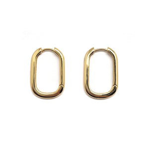 Gold Vermeil Oval Huggies-Earrings-Tiago Barbosa-Pistachios