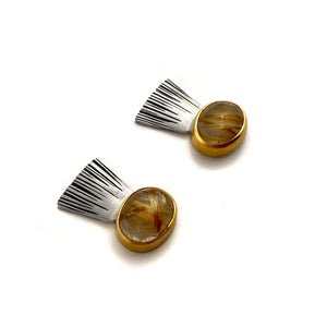 Gold Vermeil Quartz Earrings-Earrings-Eva Stone-Pistachios