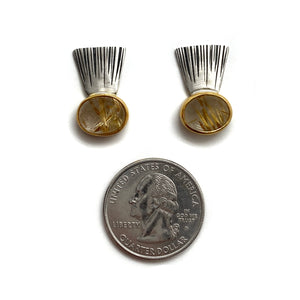 Gold Vermeil Quartz Earrings-Earrings-Eva Stone-Pistachios