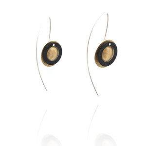 Gold Vermeil and Black Double Circle Earrings-Earrings-Mariusz Fatyga-Pistachios
