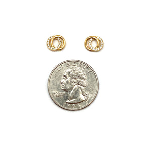 Gold Vermeil and CZ Intertwined Studs-Earrings-Manuela Carl-Pistachios