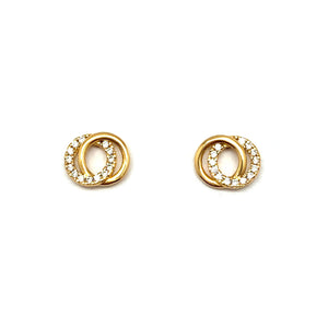 Gold Vermeil and CZ Intertwined Studs-Earrings-Manuela Carl-Pistachios