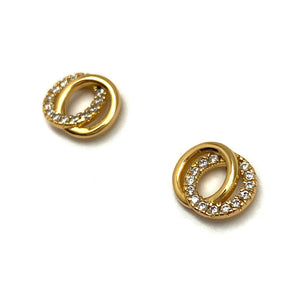 Gold Vermeil and CZ Intertwined Studs-Earrings-Manuela Carl-Pistachios
