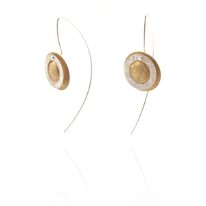 Gold Vermeil and Silver Double Circle Earrings-Earrings-Mariusz Fatyga-Pistachios