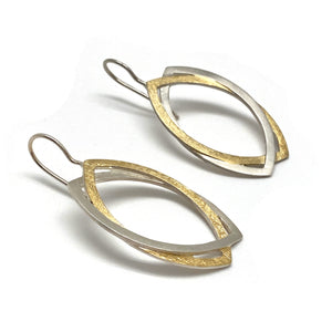 Gold Vermeil and Silver Intertwined Earrings-Earrings-Manuela Carl-Pistachios