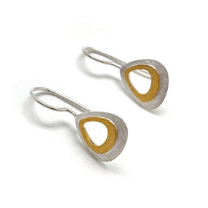 Gold Vermeil and Silver Layered Earrings-Earrings-Manuela Carl-Pistachios