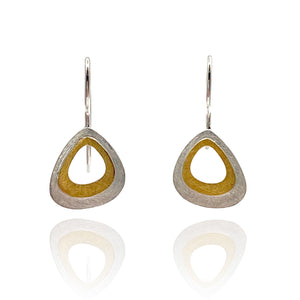 Gold Vermeil and Silver Layered Earrings-Earrings-Manuela Carl-Pistachios