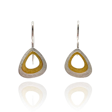 Gold Vermeil and Silver Layered Earrings