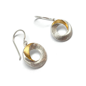 Gold Vermeil and Silver Twist Earrings-Earrings-Manuela Carl-Pistachios