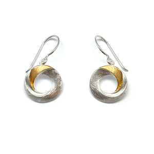 Gold Vermeil and Silver Twist Earrings-Earrings-Manuela Carl-Pistachios