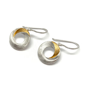 Gold Vermeil and Silver Twist Earrings-Earrings-Manuela Carl-Pistachios