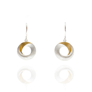 Gold Vermeil and Silver Twist Earrings-Earrings-Manuela Carl-Pistachios