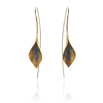 Gold and Black Wilting Lily Earrings