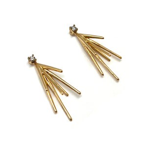 Gold and Diamond Burst Earrings-Earrings-Emi Nakamura-Pistachios