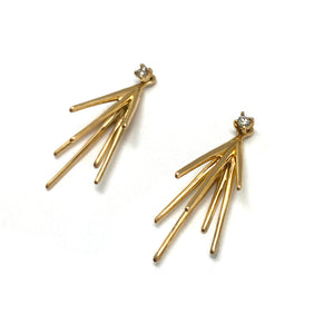 Gold and Diamond Burst Earrings-Earrings-Emi Nakamura-Pistachios