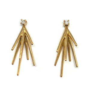 Gold and Diamond Burst Earrings-Earrings-Emi Nakamura-Pistachios