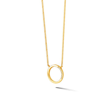 Gold and Diamond Circle Pendant