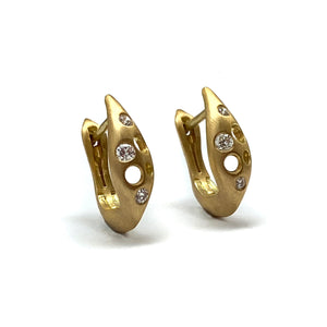 Gold and Diamond Huggie Earrings-Earrings-Dana Bronfman-Pistachios