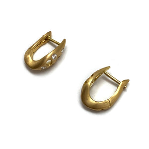 Gold and Diamond Huggie Earrings-Earrings-Dana Bronfman-Pistachios
