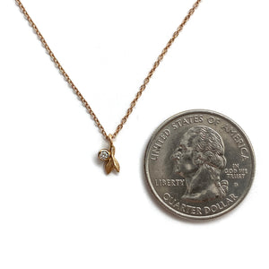 Gold and Diamond Leaf Necklace-Necklaces-Luana Coonen-Pistachios