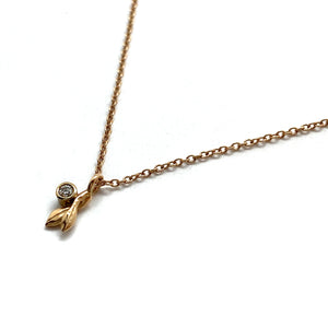Gold and Diamond Leaf Necklace-Necklaces-Luana Coonen-Pistachios