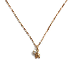 Gold and Diamond Leaf Necklace-Necklaces-Luana Coonen-Pistachios
