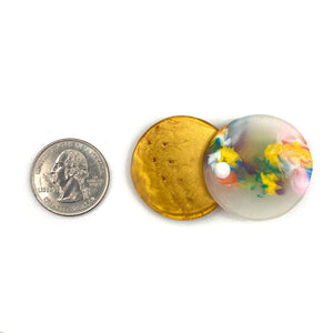 Gold and Green Double Circle Brooch-Pins-Asami Watanabe-Pistachios