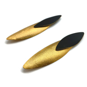 Gold and Matte Black Drops-Earrings-Georgia Charal-Pistachios