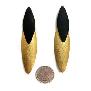 Gold and Matte Black Drops-Earrings-Georgia Charal-Pistachios