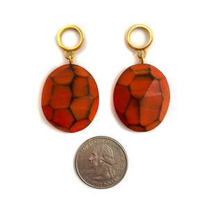 Gold and Orange Wood Earrings-Earrings-Cristina Zani-Pistachios