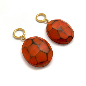 Gold and Orange Wood Earrings-Earrings-Cristina Zani-Pistachios