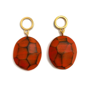 Gold and Orange Wood Earrings-Earrings-Cristina Zani-Pistachios