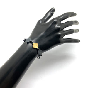 Gold and Oxidized Silver Link Bracelet-Earrings-Biba Schutz-Pistachios