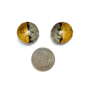 Gold and Pearl Circle Studs-Earrings-So Young Park-Pistachios