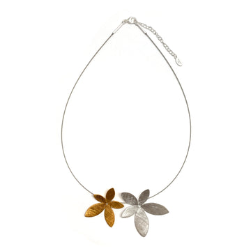 Gold and Silver Flower Necklace