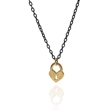 Gold and Silver Lock Necklace