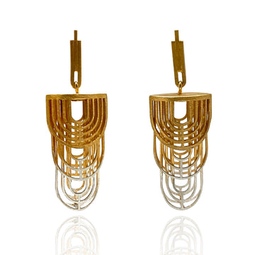 Gold and Silver Ombre Earrings