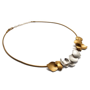 Gold and Silver Petal Necklace
