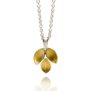 Gold and Silver Petal Pendant-Necklaces-Liaung-Chung Yen-Pistachios