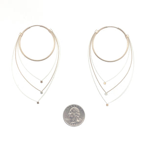 Gold and Silver Steel Hoop Earrings-Earrings-Meghan Riley-Pistachios