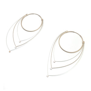 Gold and Silver Steel Hoop Earrings-Earrings-Meghan Riley-Pistachios