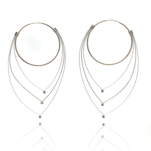 Gold and Silver Steel Hoop Earrings-Earrings-Meghan Riley-Pistachios
